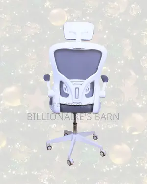 White Ergonomic Office Chair for Work | Flip-Up Arms Convenience