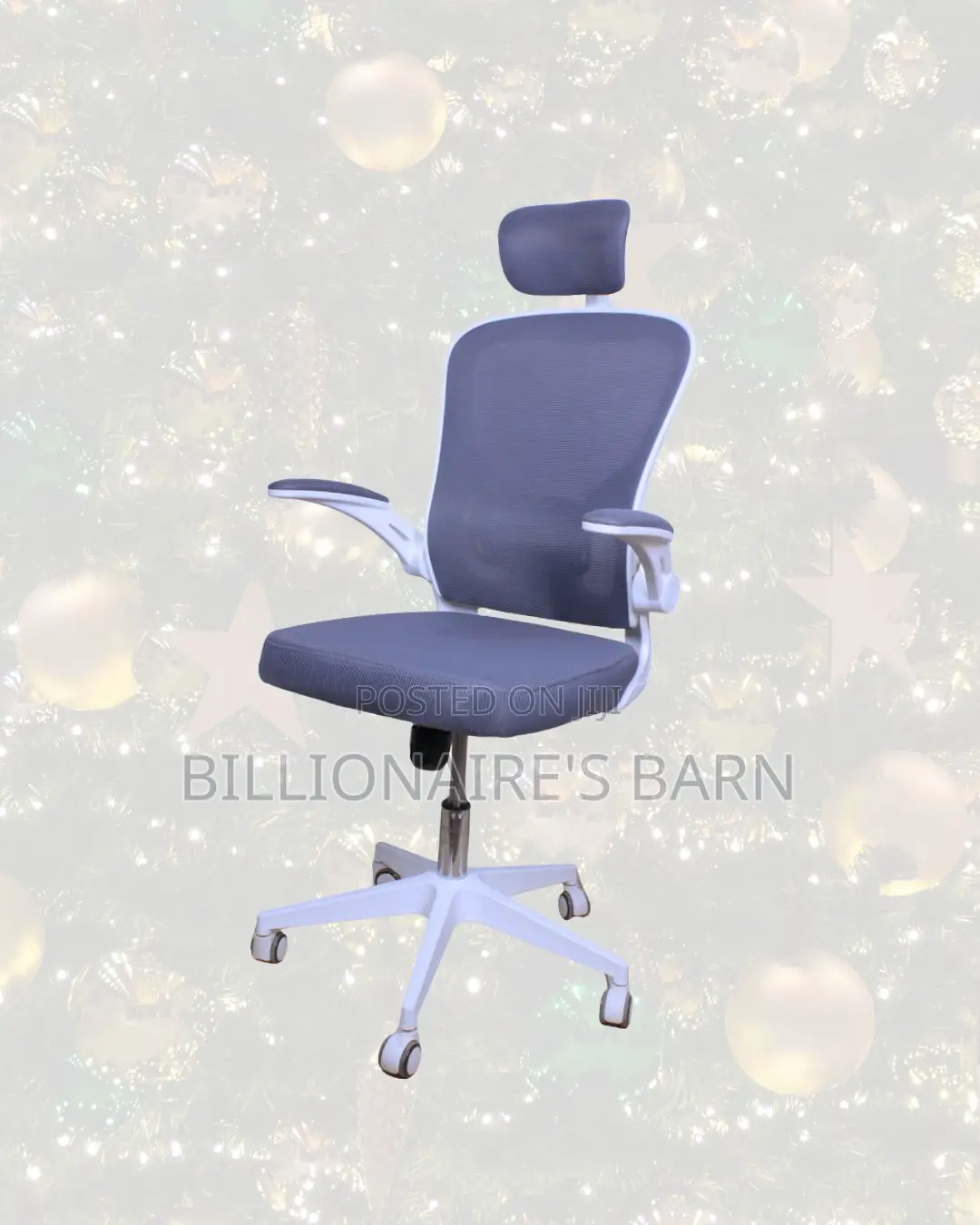 White Ergonomic Office Chair for Work | Flip-Up Arms Convenience