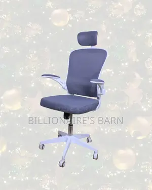 White Ergonomic Office Chair for Work | Flip-Up Arms Convenience
