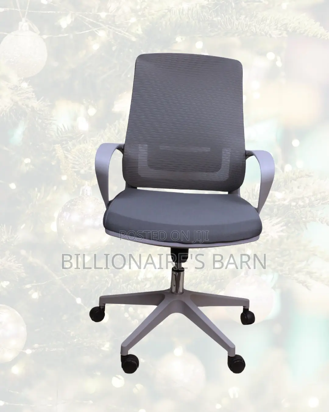 Grey Mid-Back Mesh Office Chair — Executive Finish, Airflow