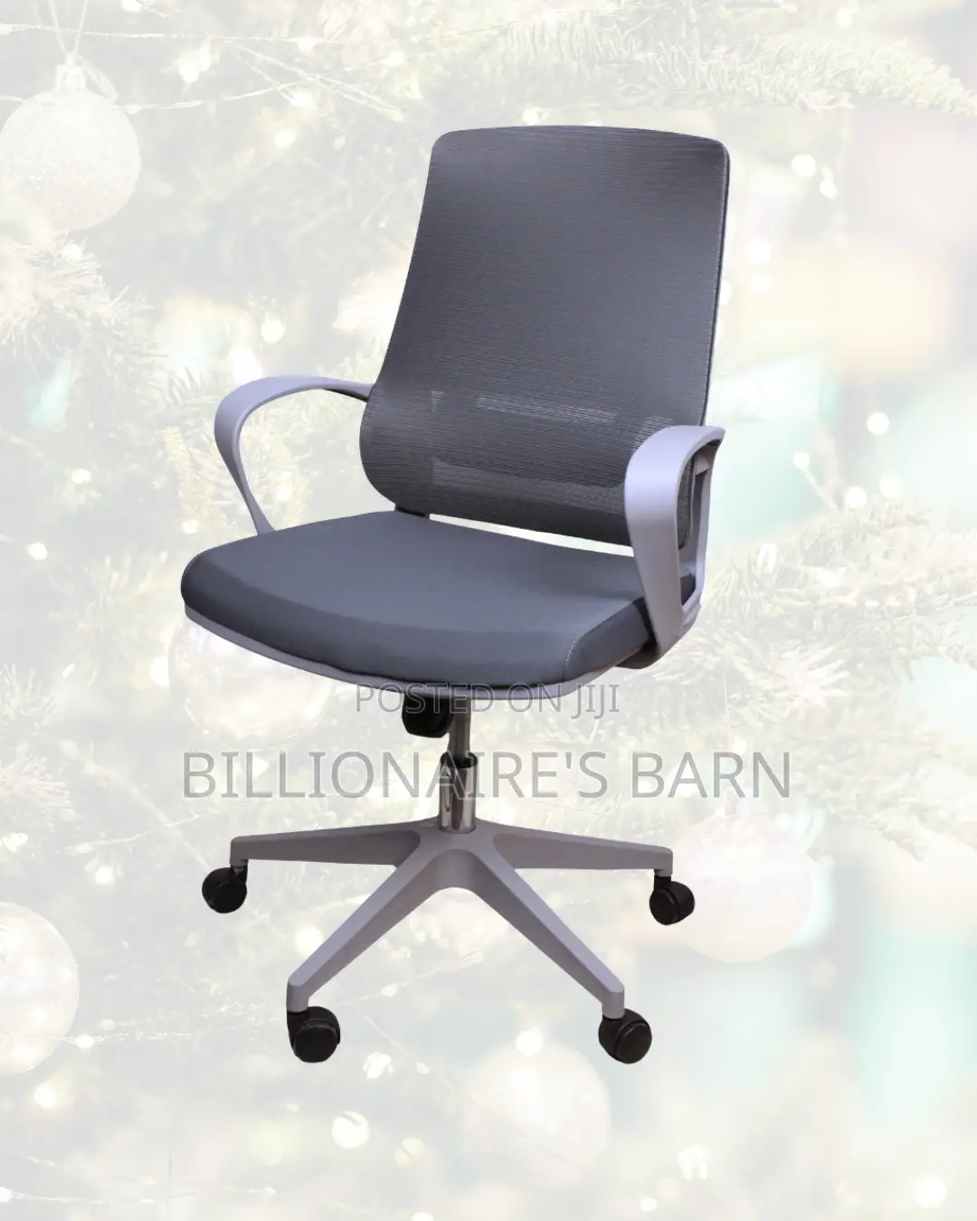 Grey Mid-Back Mesh Office Chair — Executive Finish, Airflow