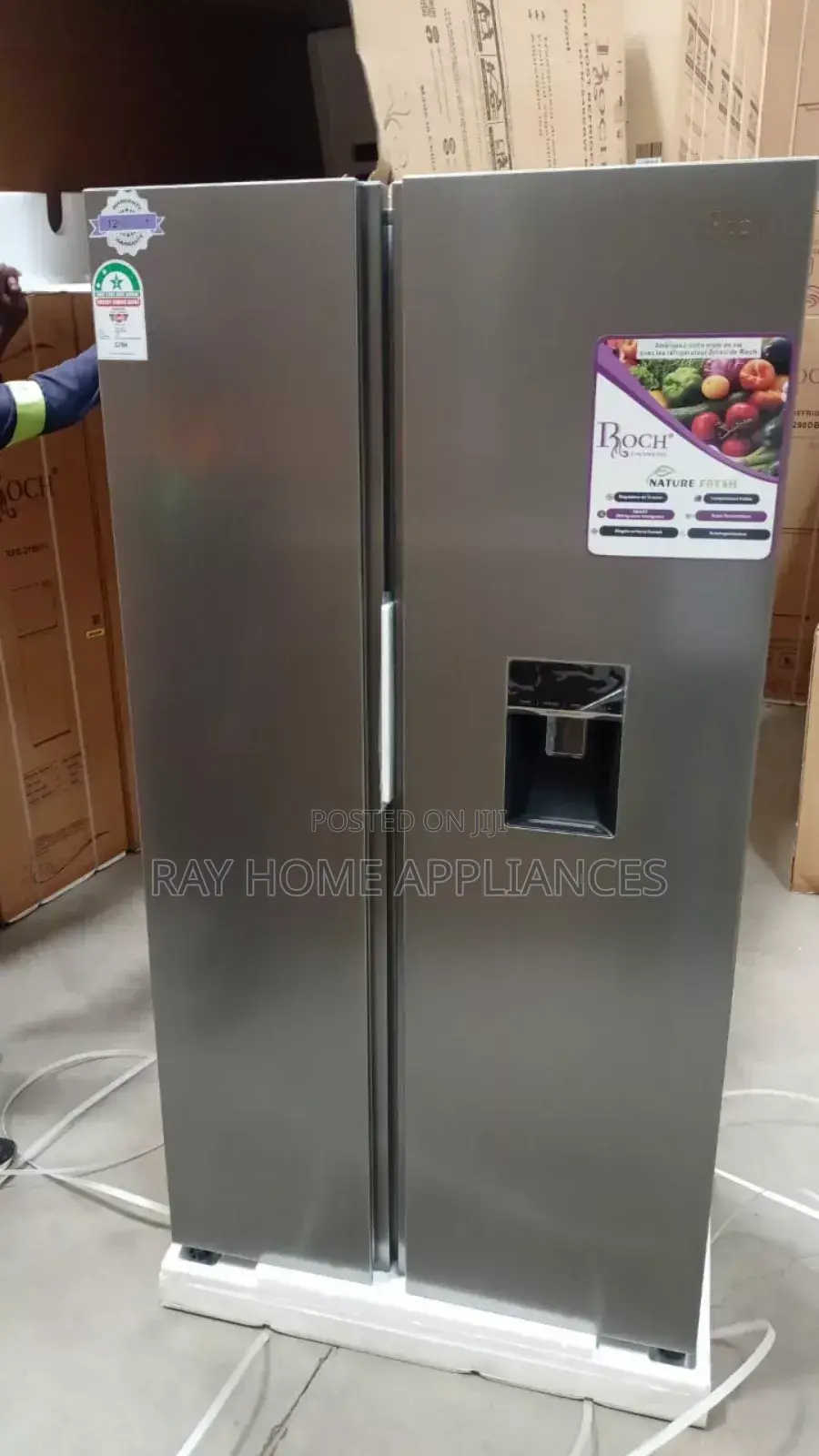 Roch Side by Side 439litres Arfr-540sbw-B Refrigerator With Dispenser