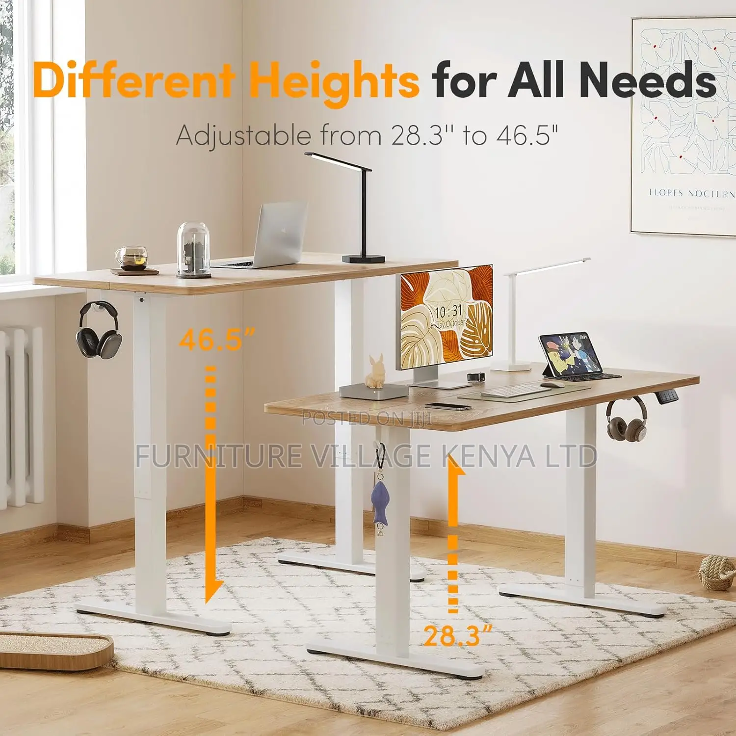 Standing Desks: 140cm X 60cm Height Adjustable Electric Desk