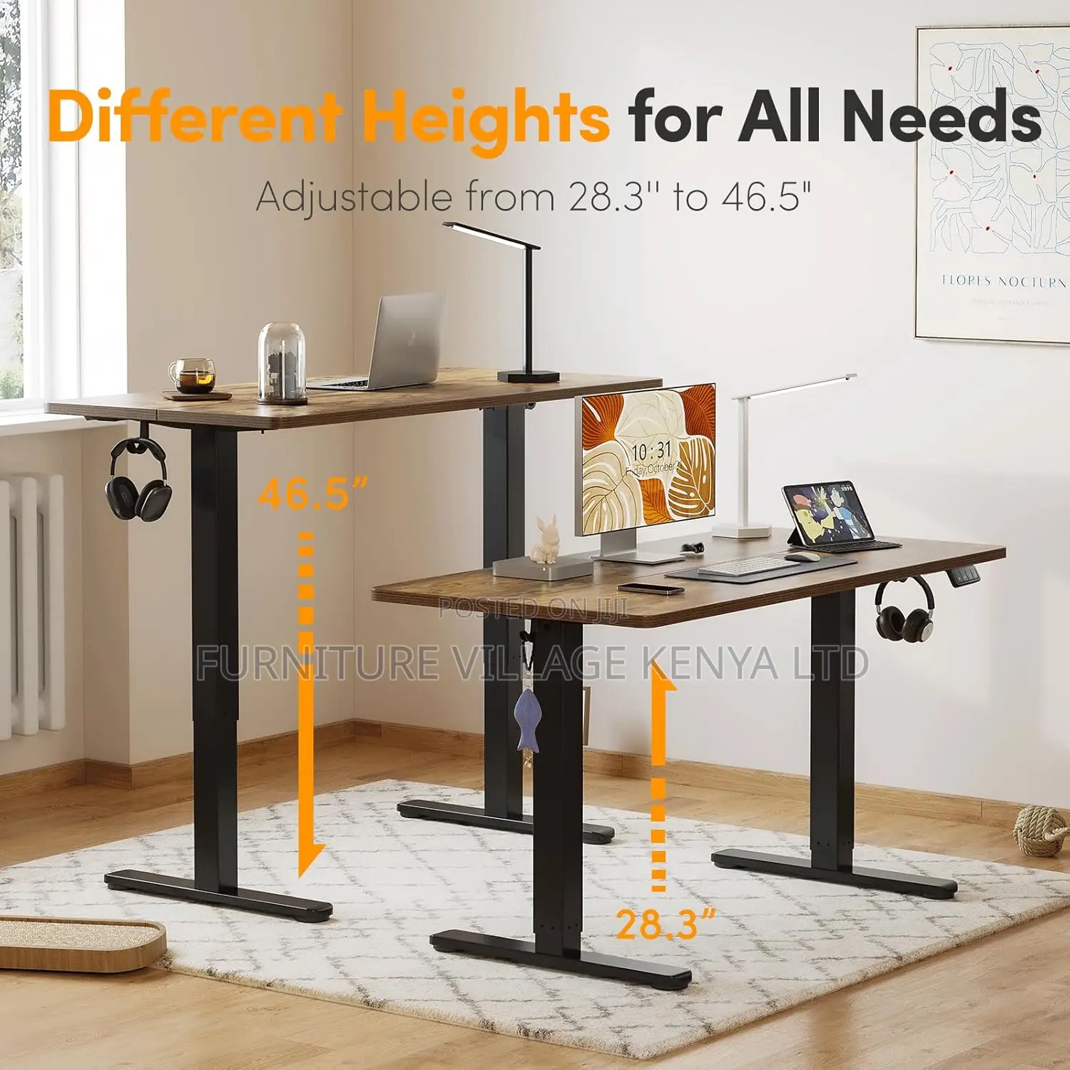 Standing Desks: 140cm X 60cm Height Adjustable Electric Desk