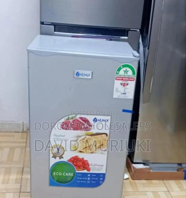 Colour Silver/White Nunix 92l Fridge. One Door - main view