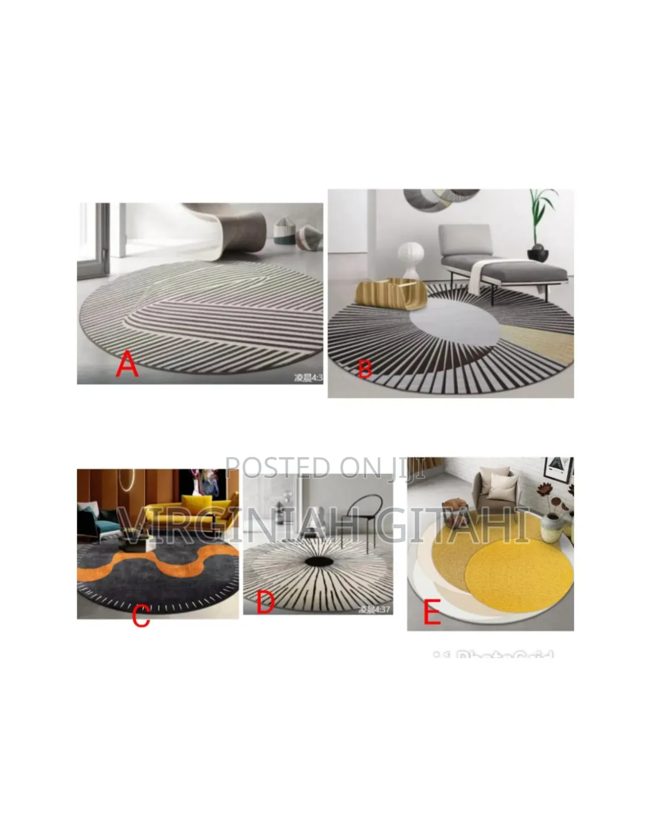 Modern Minimalist Round Rugs . Diameter 80cm