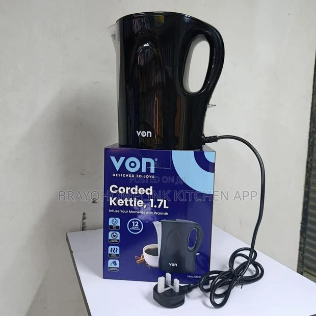 Von Vskc17bnk 1.7 Litres Upright Corded Kettle*