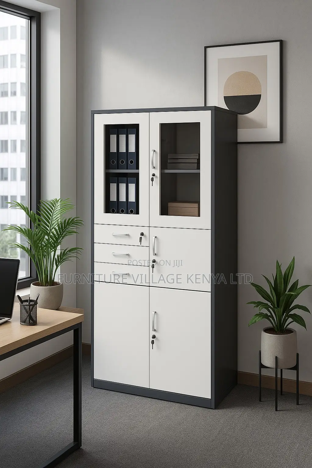 Office Cabinets: 2-door Metallic Office Cabinet With Safe