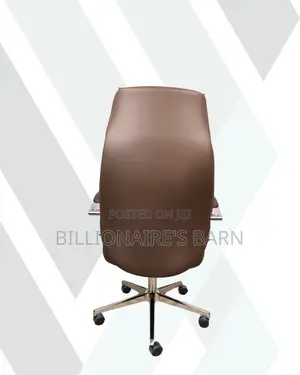 Brown Executive Leather Office Chair • Smooth Movement, Padded Arms