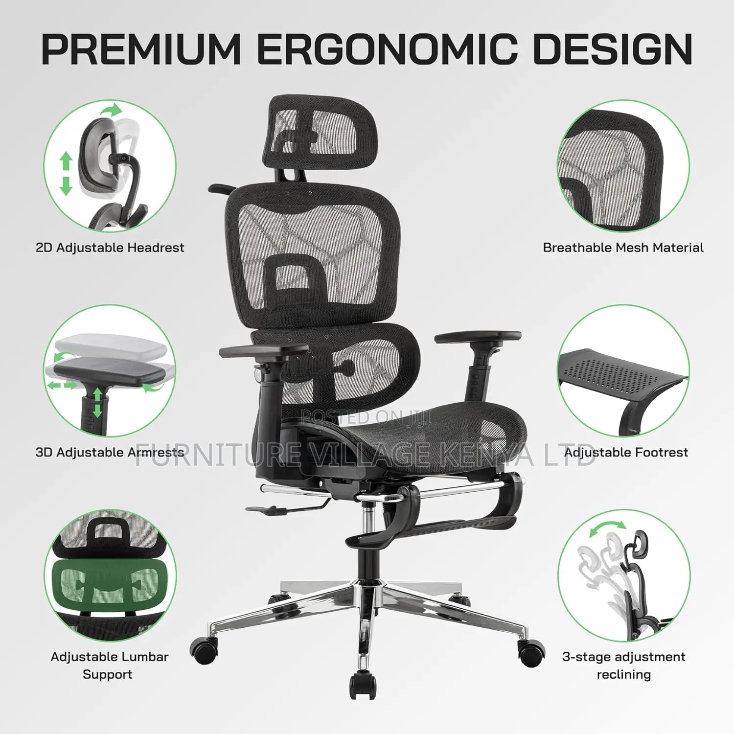 Orthopedic Seat; High-back Ergonomic Swivel Orthopedic Chair