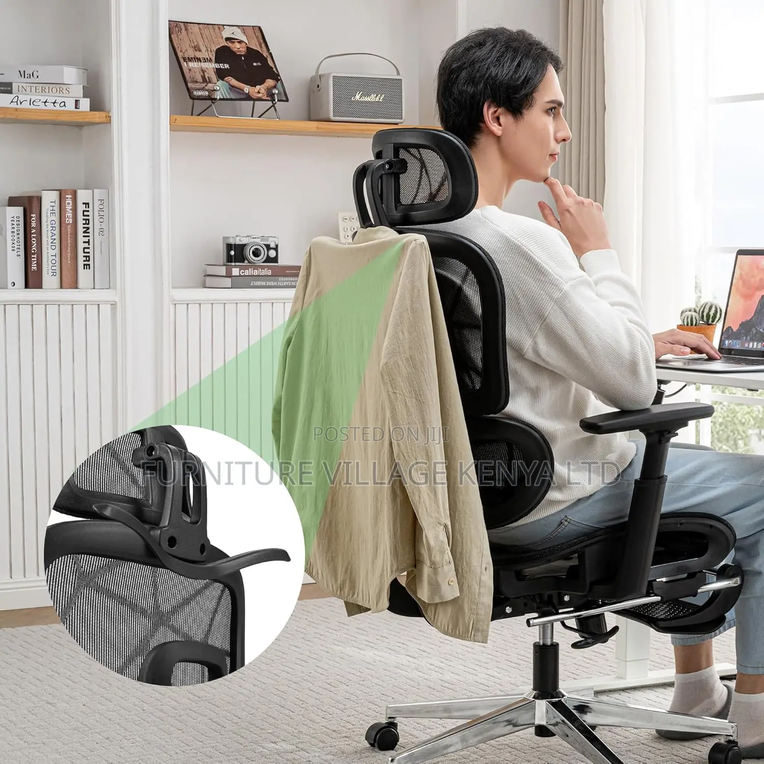 Orthopedic Seat; High-back Ergonomic Swivel Orthopedic Chair