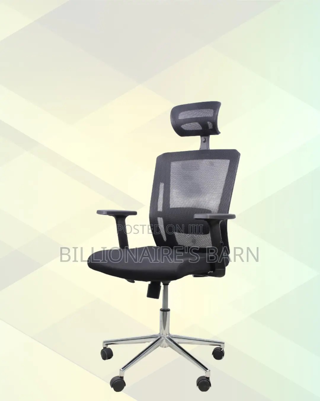 Adjustable Headrest Work Chair | Stable Base, Cool Mesh Backrest