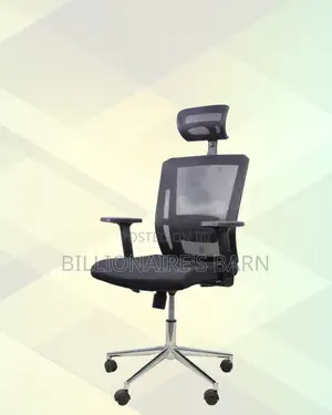 Adjustable Headrest Work Chair | Stable Base, Cool Mesh Backrest
