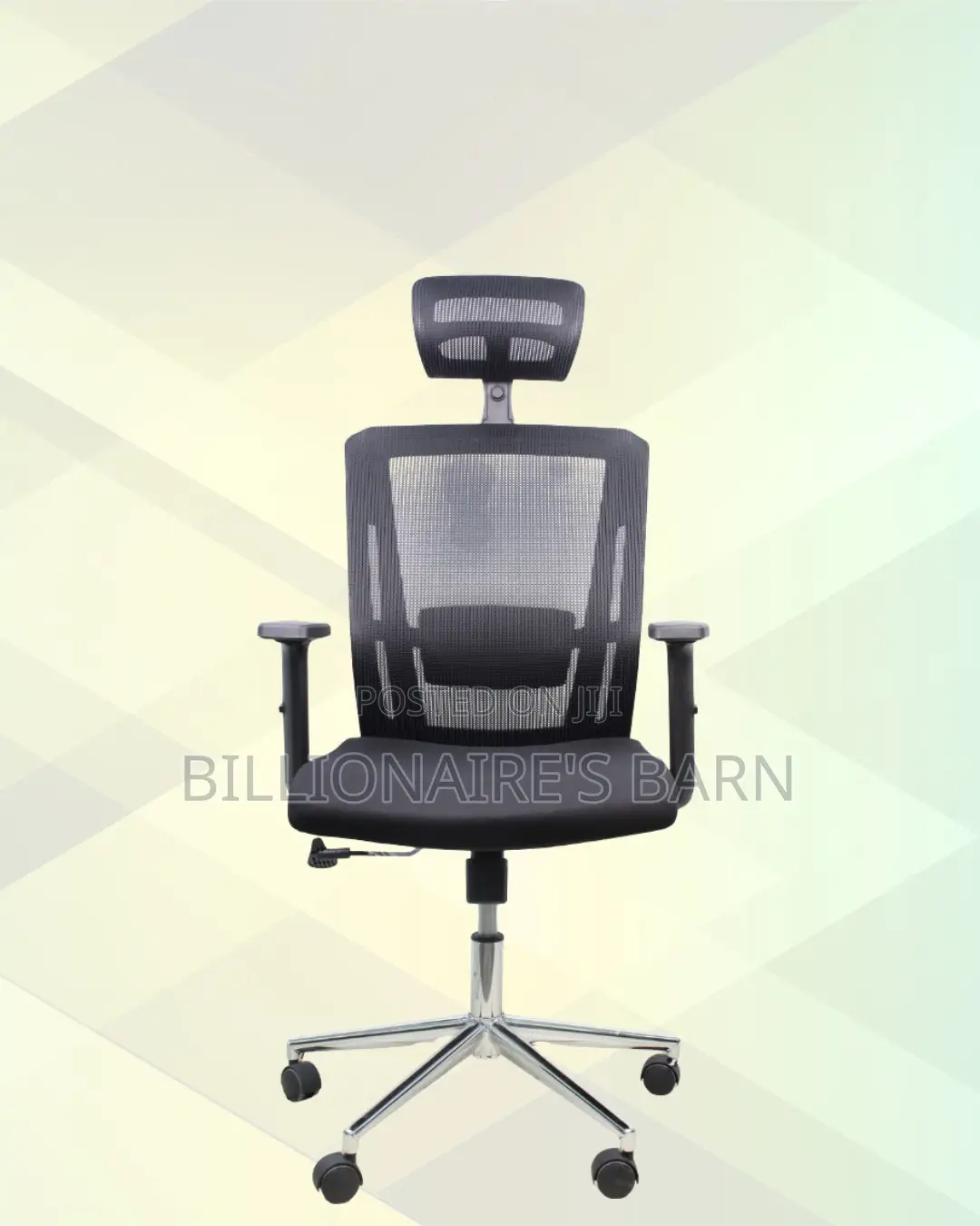 Adjustable Headrest Work Chair | Stable Base, Cool Mesh Backrest