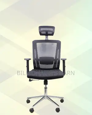 Adjustable Headrest Work Chair | Stable Base, Cool Mesh Backrest