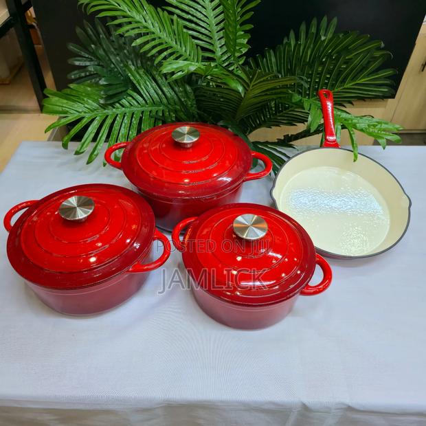 7pcs Enamel Cast Iron Cooking Pots –Rb - main view