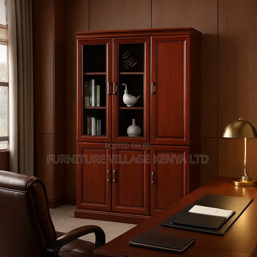 Office Cabinets - Three Door Wooden Executive Storage Cupboard