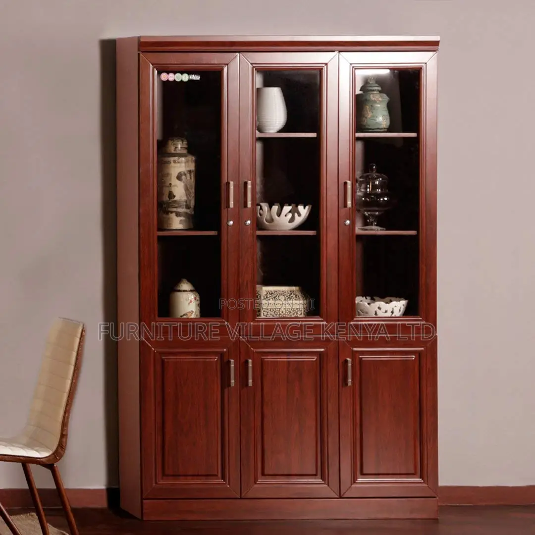 Office Cabinets - Three Door Wooden Executive Storage Cupboard