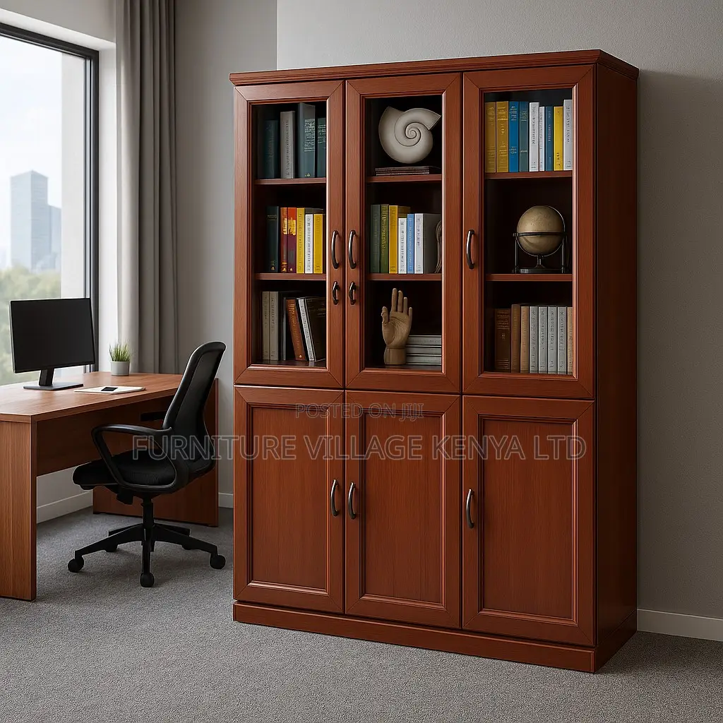 Office Cabinets - Three Door Wooden Executive Storage Cupboard