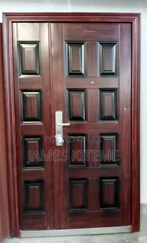Steel Door Double With Small Boxes Patterns