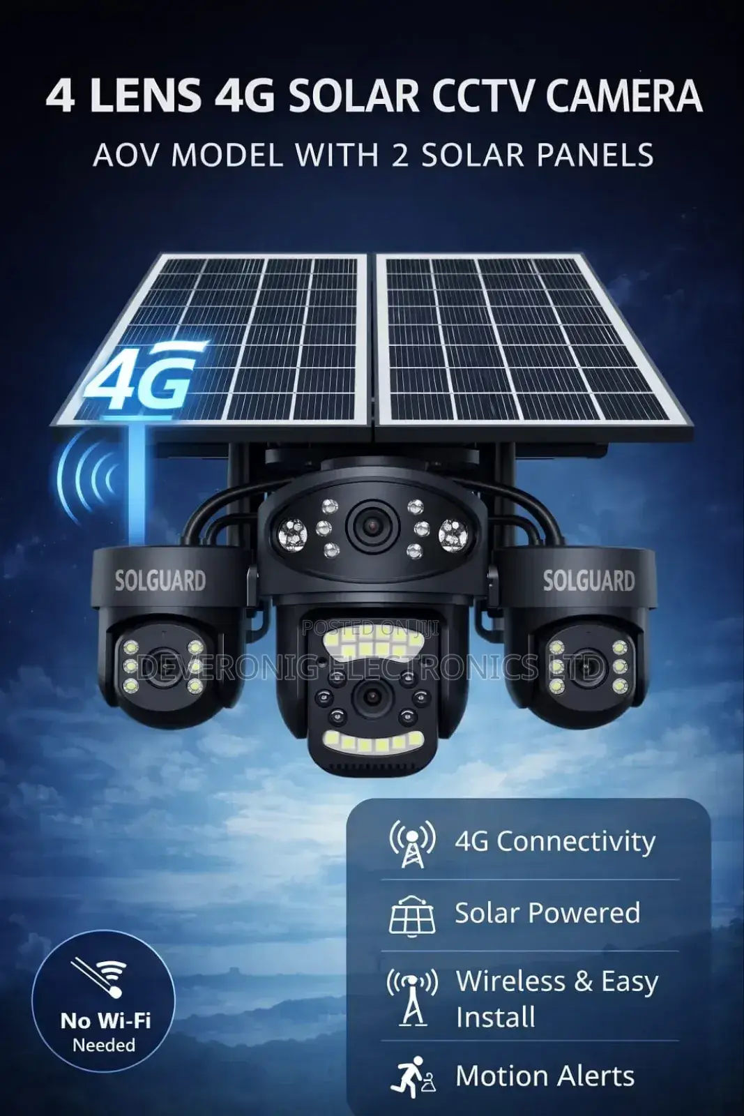V380pro 4g Triple Lens Security Solar Cameras at 11600