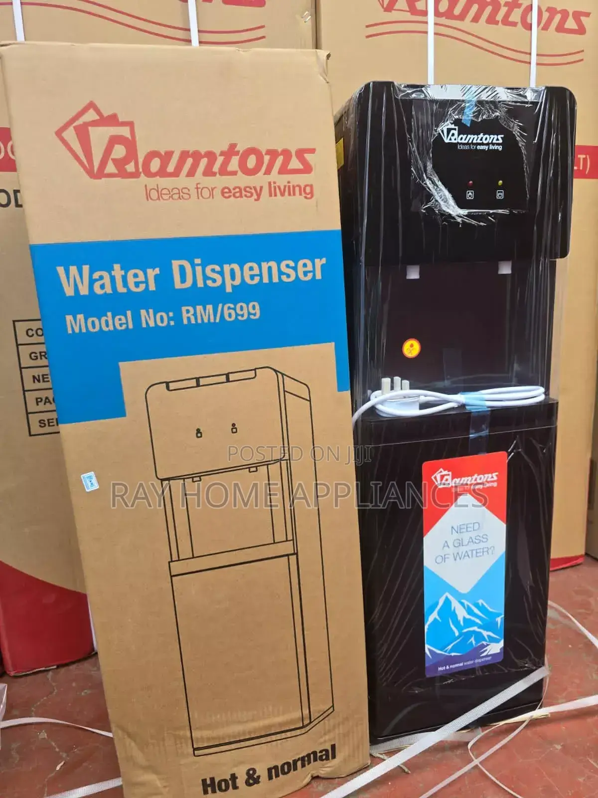 Black Ramtons Hot and Normal Standing Water Dispenser