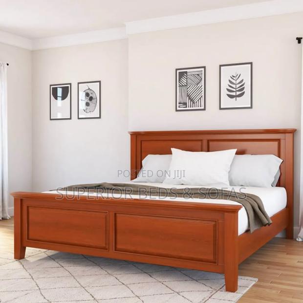 Pure Mahogany Wood Panel Bed Size 5 by 6