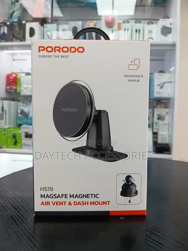 Porodo Dual Mount Magsafe Phone Holder - Black