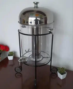 8l Black Metal Frame Juice Dispenser With Stainless Steel Ice Tube –Pm