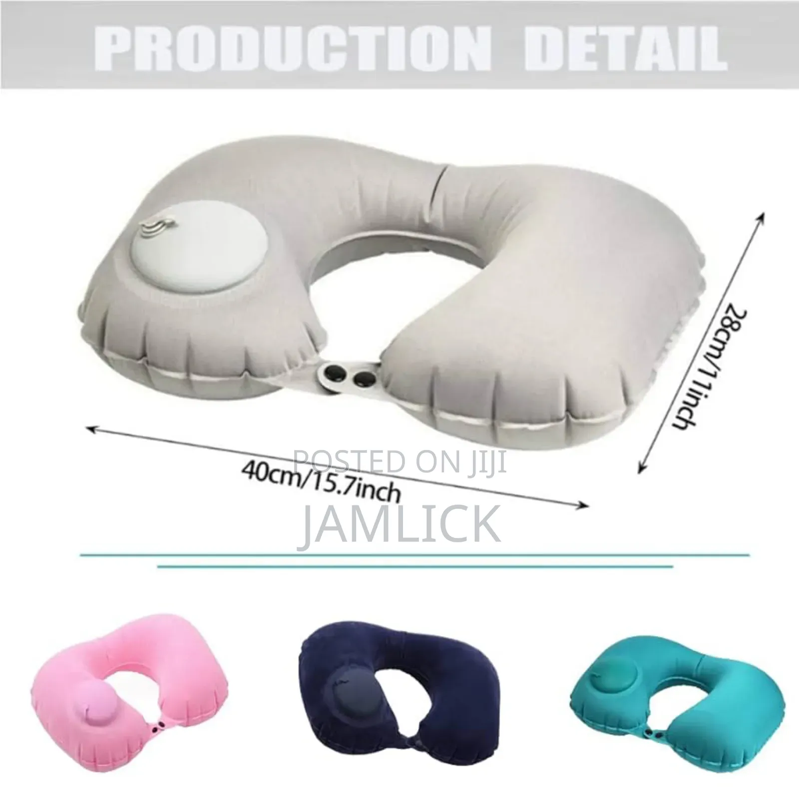 Inflatable Travel Neck Pillow – Purple Pink - Pm