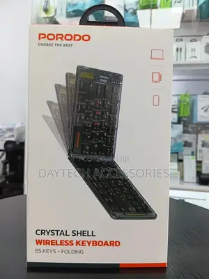 This Is a Porodo Crystal Shell Wireless Keyboard.