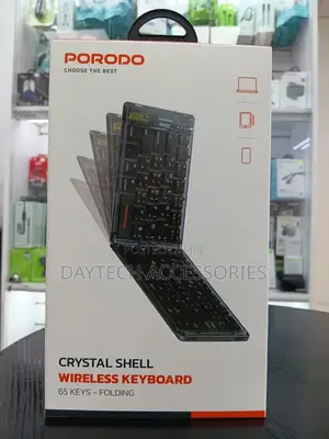 Porodo Transparent Bluetooth Folding Keyboard Black