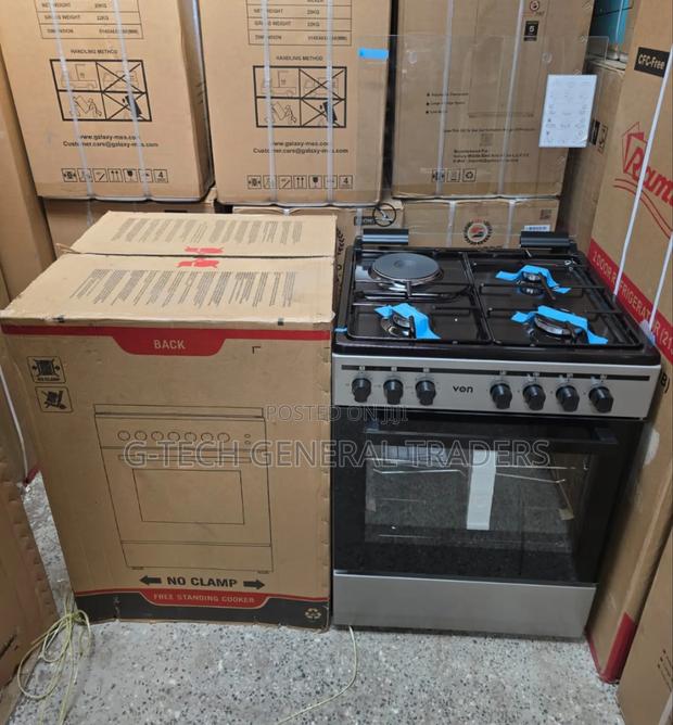 Von 3gas+1hotplate 60*60 Standing Cooker With Electric Oven - thumbnail 3