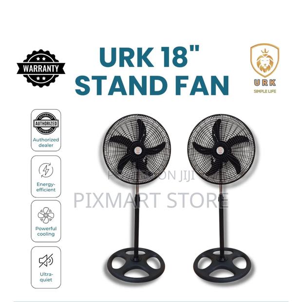 Urk 18′′ Standing Fan – Powerful Airflow Adjustable Height