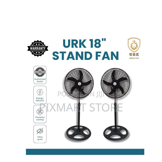Urk 18-Inch Pedestal Fan – Quiet, Strong Breeze for Home Office