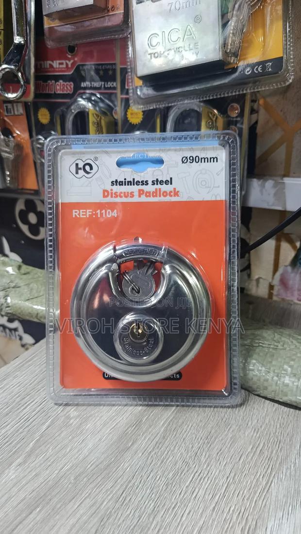 Stainless Steel Round Padlock 90mm Disk Padlock