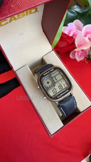 Casio World Time Leather Straps Watch - main view