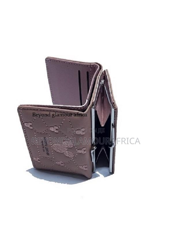 Ladies Beige Lock Leather Wallet - main view