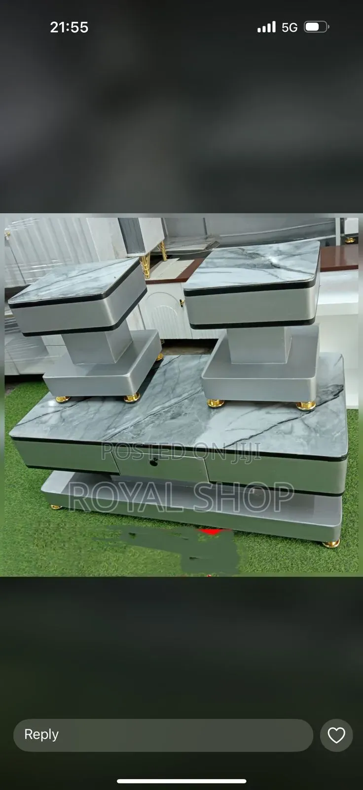 Coffee Table With Glass and Stools