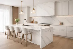 Premium White Marble-Look Sintered Stone.Dimensions : 3.2m * 1.6m
