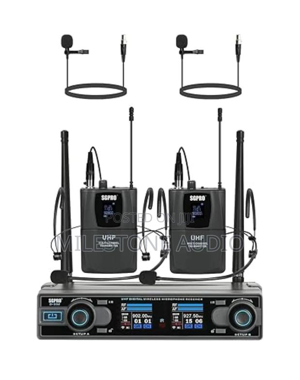 Dual Channel Wireless Microphone System With Two Bodypack Transmitt - main view