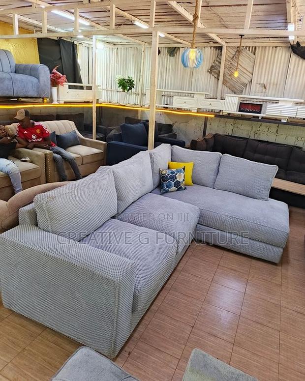 High-Class Gray Bubble Fabric Sofa Design - main view