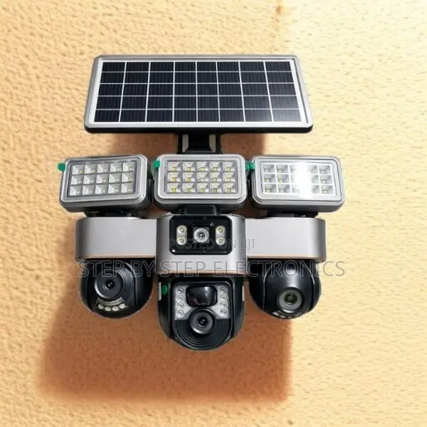 All Weatherproof 12mp 4g PTZ 3-Lens Camera With Solar Flood Light