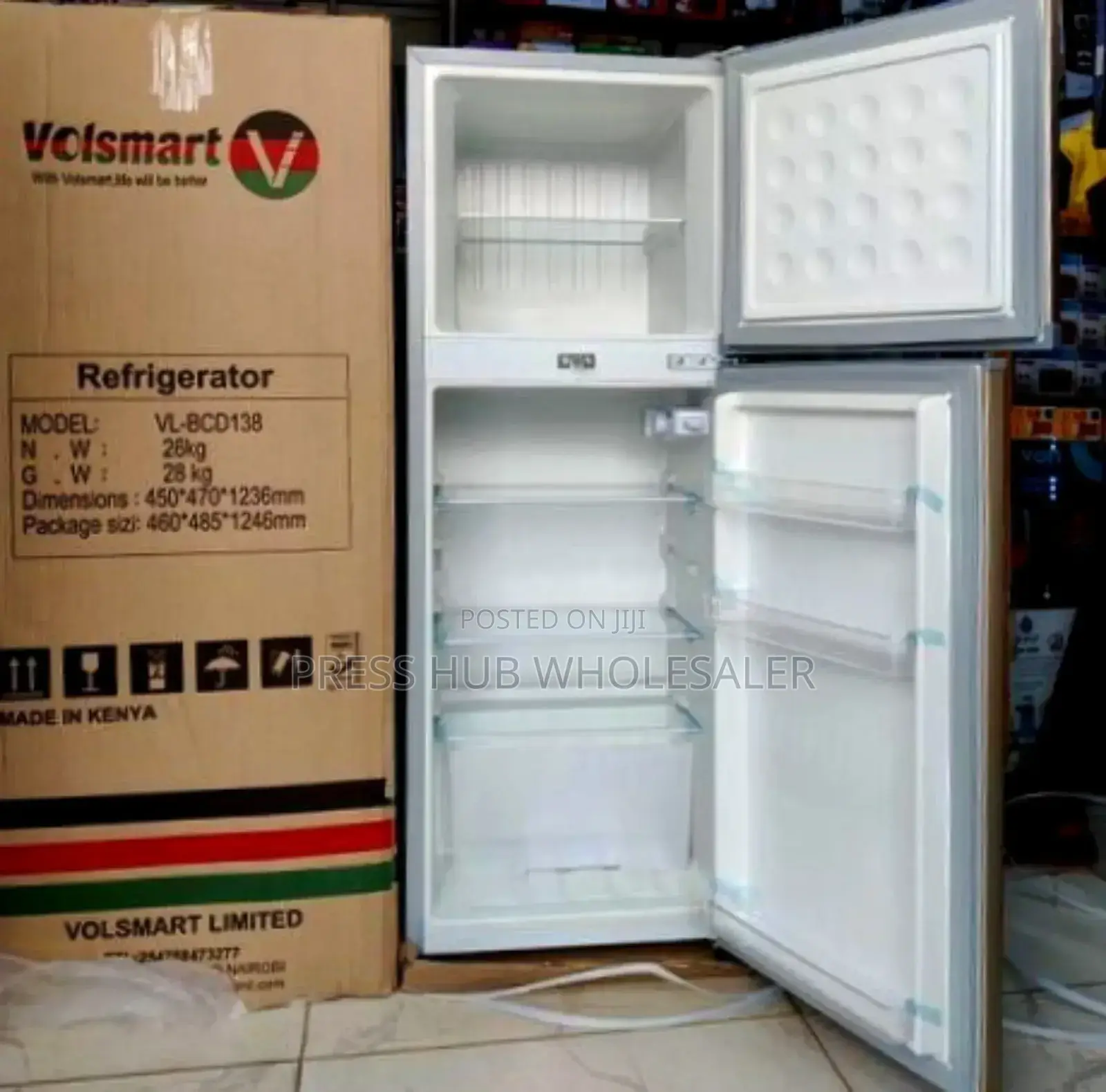 Volsmart 138l Double Door Fridge With Separate Freezer**