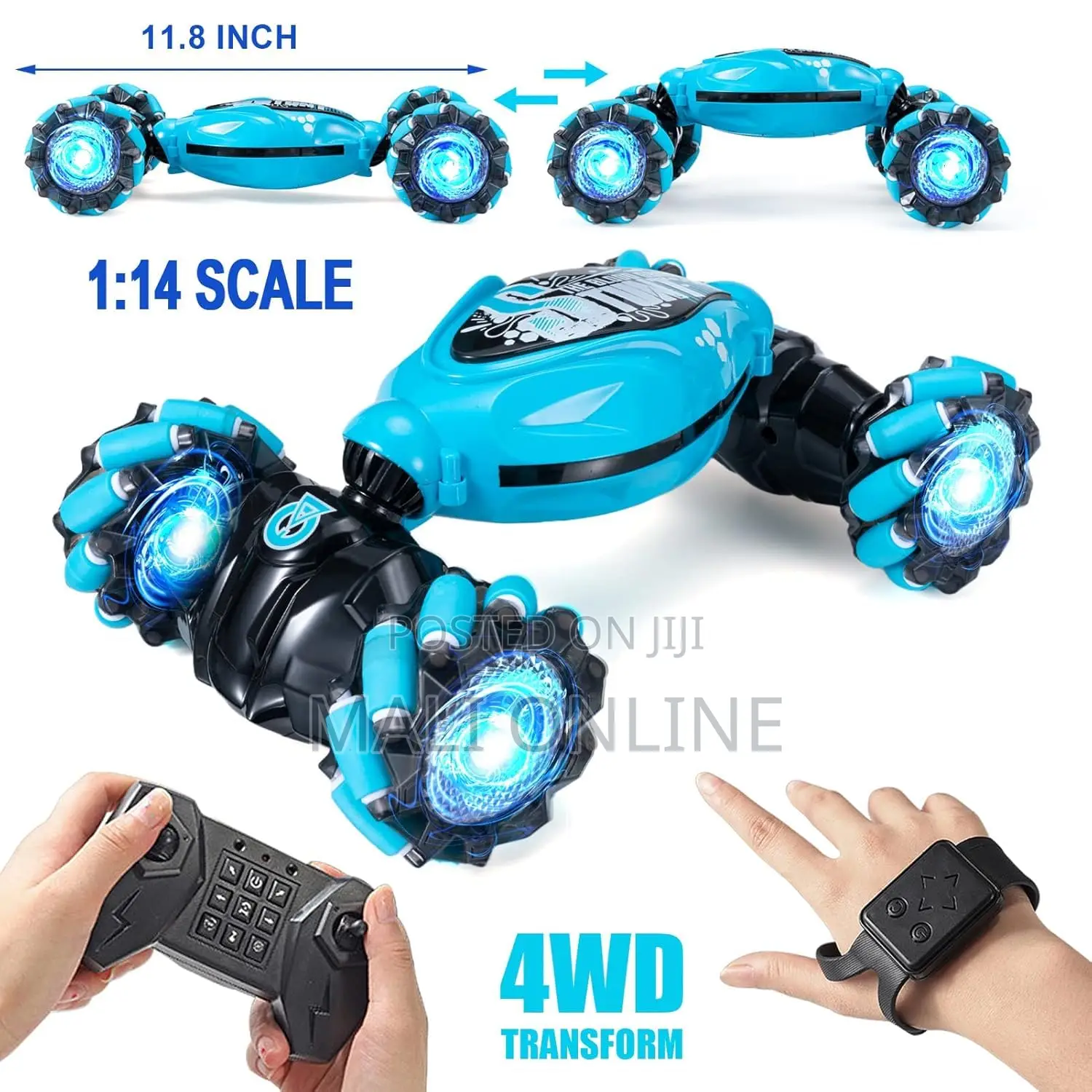 Gesture Sensing Rc Stunt Car 4wd Hand Controlled Toy 2.4ghz Remote