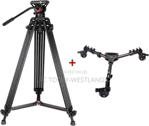 Coman Kx3636 Heavy Duty Tripod Kit With Video Fluid Head + Dolly