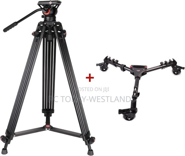 Coman Kx3636 Heavy Duty Tripod Kit With Video Fluid Head + Dolly