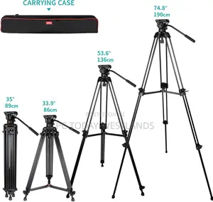 Coman Kx3636 Heavy Duty Tripod Kit With Video Fluid Head + Dolly