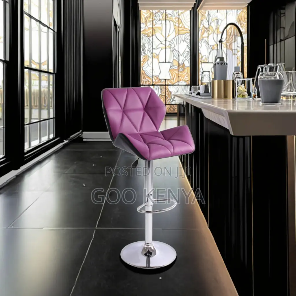 Home Bar Stool; Swivel Leather Counter Stool With Adjustable Height