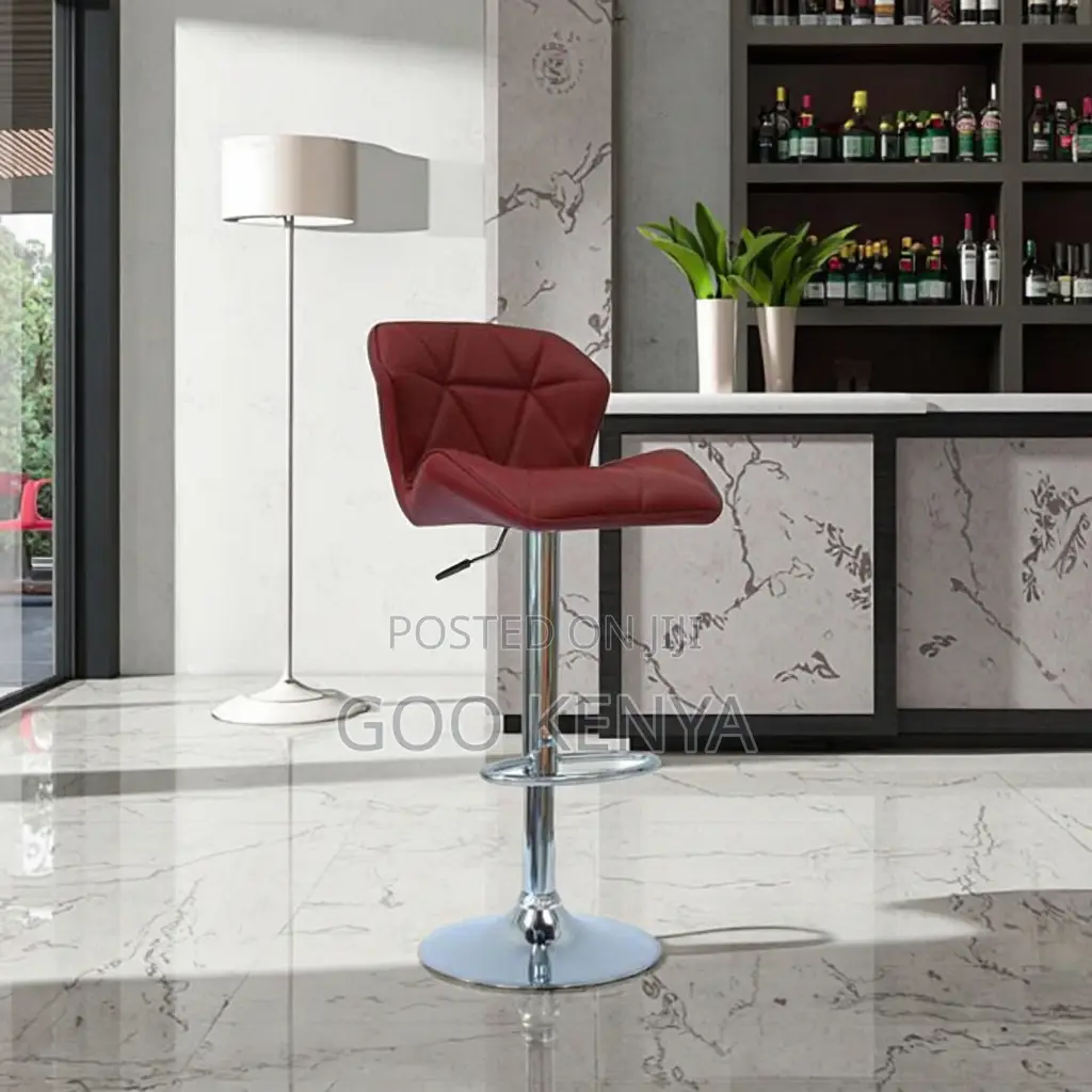 Home Bar Stool; Swivel Leather Counter Stool With Adjustable Height